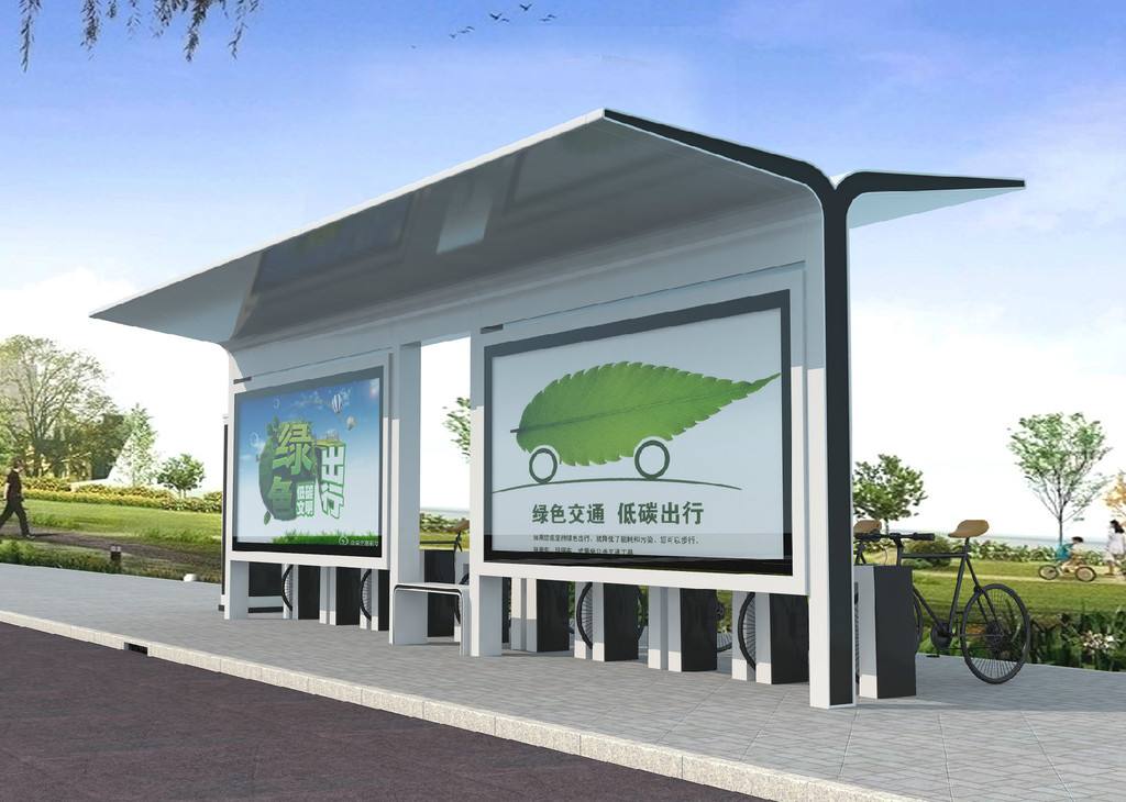 卢湾城市公交站台图片